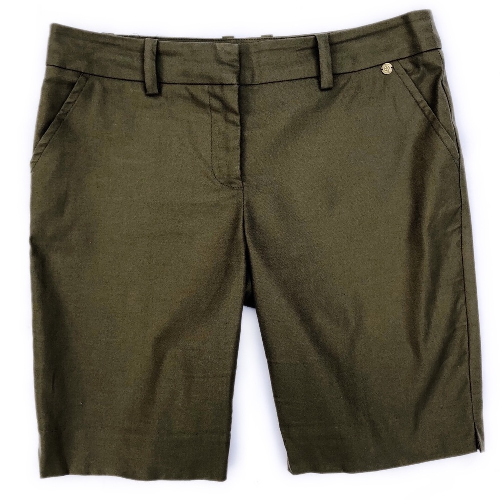 Trina Turk Olive Green Bermuda Shorts